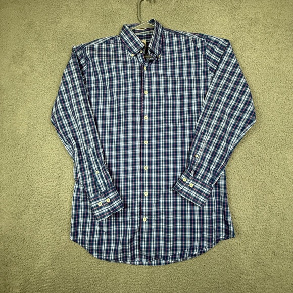 Peter Millar Other - Peter Millar Button Down Shirt Medium Plaid Check Cotton Blue Red Menswear‎